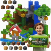 KLOCKI MAGNETYCZNE SZEŚCIANY KONSTRUKCYJNE PIXELE MINECRAFT 3D KOSTKI ZESTAW 200SZT XXL