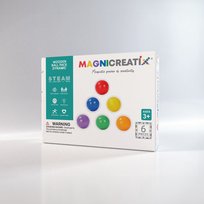 Klocki Magnetyczne Zestaw Drewnianych KULEK 6 szt. MAGNICREATIX