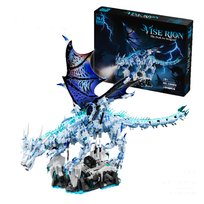Klocki MJI 13093 – Ruchomy Mechaniczny Viserion Lodowy Smok LED, 1646 el MJI