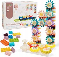 Klocki Montessori 68el | Edukacyjne Zębatki STEM 3+ | Prezent Dla Dzieci