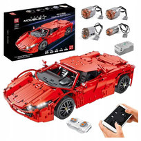 Klocki Mould King 13048 Sportowy samochód Ferrari 488 Red Spider LED 2083el