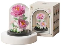 KLOCKI PLASTIKOWE KWIAT RÓŻA RÓŻOWE KWIATKI KWIATY ROŚLINY PREZENT DLA DZIEWCZYNKI