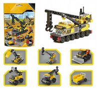 KLOCKI POJAZDY BUDOWLANE TECHNICZNE BUDOWA KOPARKA ZESTAW KLOCKÓW 6w1
