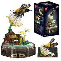 Klocki Pozytywka z Pszczołą i Kwiatami LED – Magia ogrodu w Twoim domu