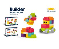 Klocki soft 62 elementów, z miękkiej plastiko-gumy, bezpieczne, dokładny montaż