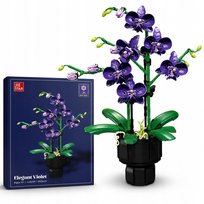 Klocki Storczyk Orchidea Fioletowa w Doniczce 692 el Dekoracja DIY