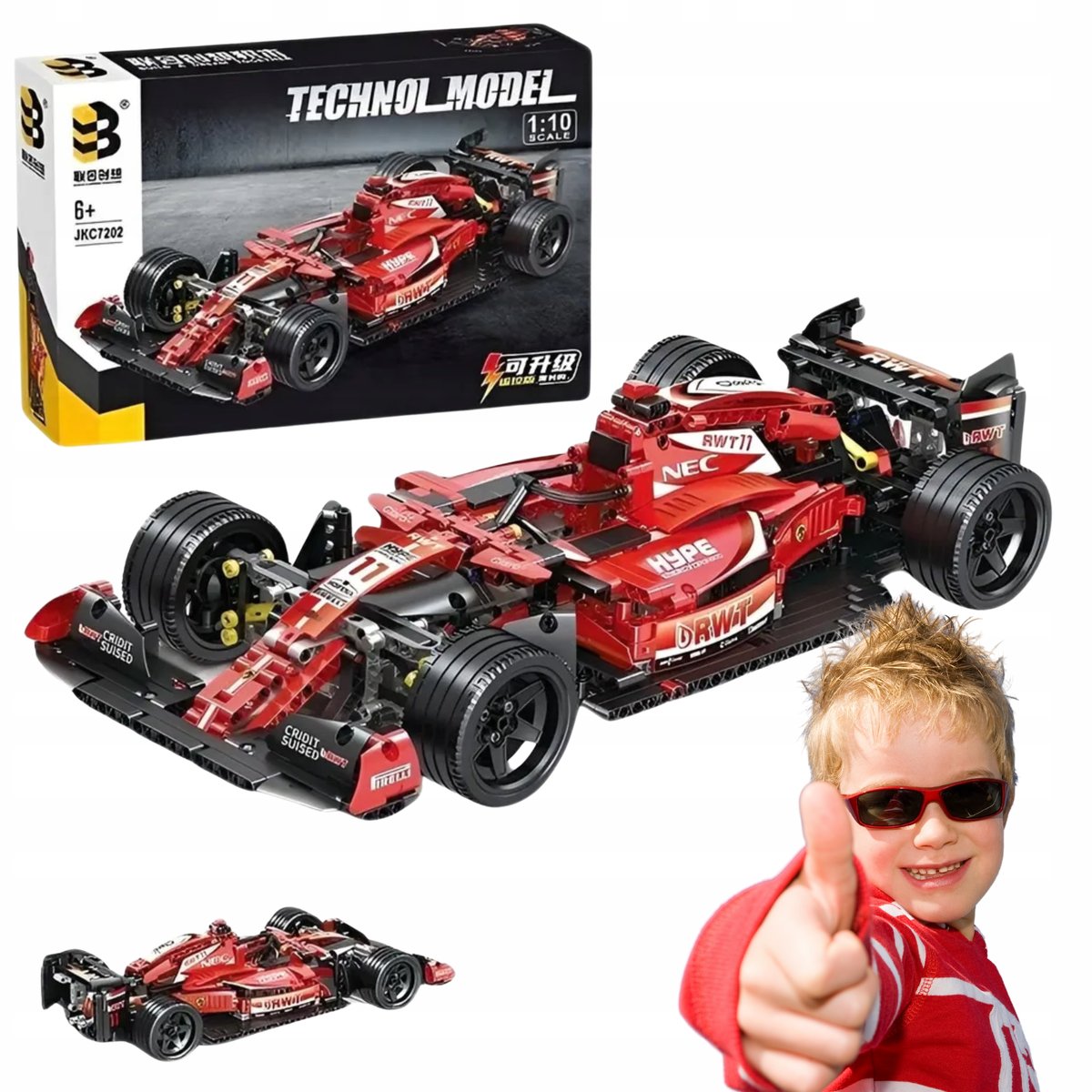 Klocki techniczne auto Formuła F1 do złożenia 1280 elementów dla dzieci ...