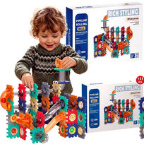 Klocki Wafle Konstrukcyjne Tor Kulkowy Rury Dla Kulek Kulodrom 125 El. Stem