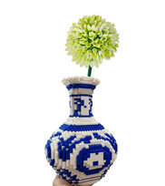 KLOCKI WAZON Z KLOCKÓW NA KWIATY BUKIET KWIATÓW PUZLE 3D zestaw 3.500