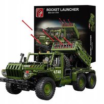 KLOCKI Wóz Bojowy Pojazd Wojskowy Samochód AUTO Ciężarówka Wyrzutnia Rakiet