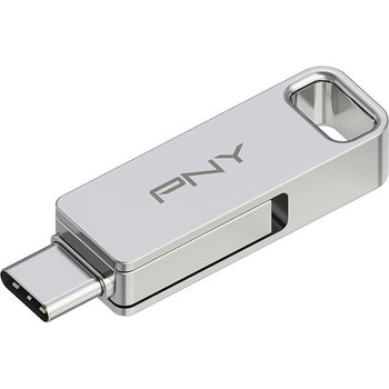 Klucz OTG USB 3.2 128 GB USB C i USB A Srebrny metalowy PNY - PNY