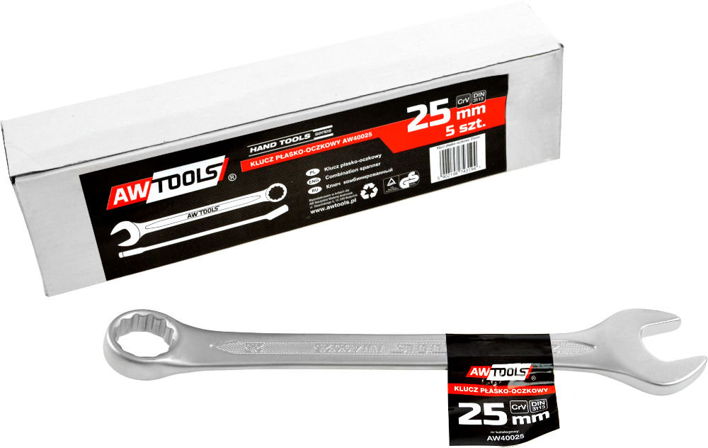 Klucz płasko-oczkowy AWTOOLS, 25 mm