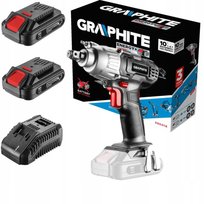 Klucz udarowy +2x akumu.2Ah + ładowarka GRAPHITE