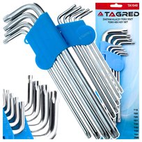 Klucze Imbusowe Torx Security Hex T15-T55 9 Sztuk Zestaw Kluczy Torx Imbus Tagred