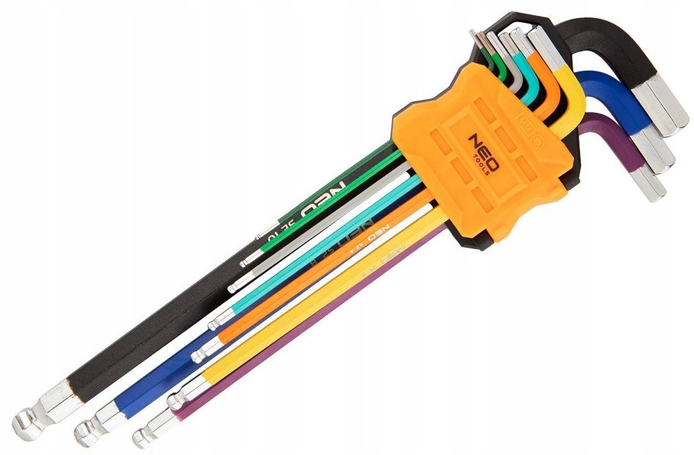 NEO TOOLS, Klucze sześciokątne 1.5-10 mm, zestaw 9 szt., 09-512