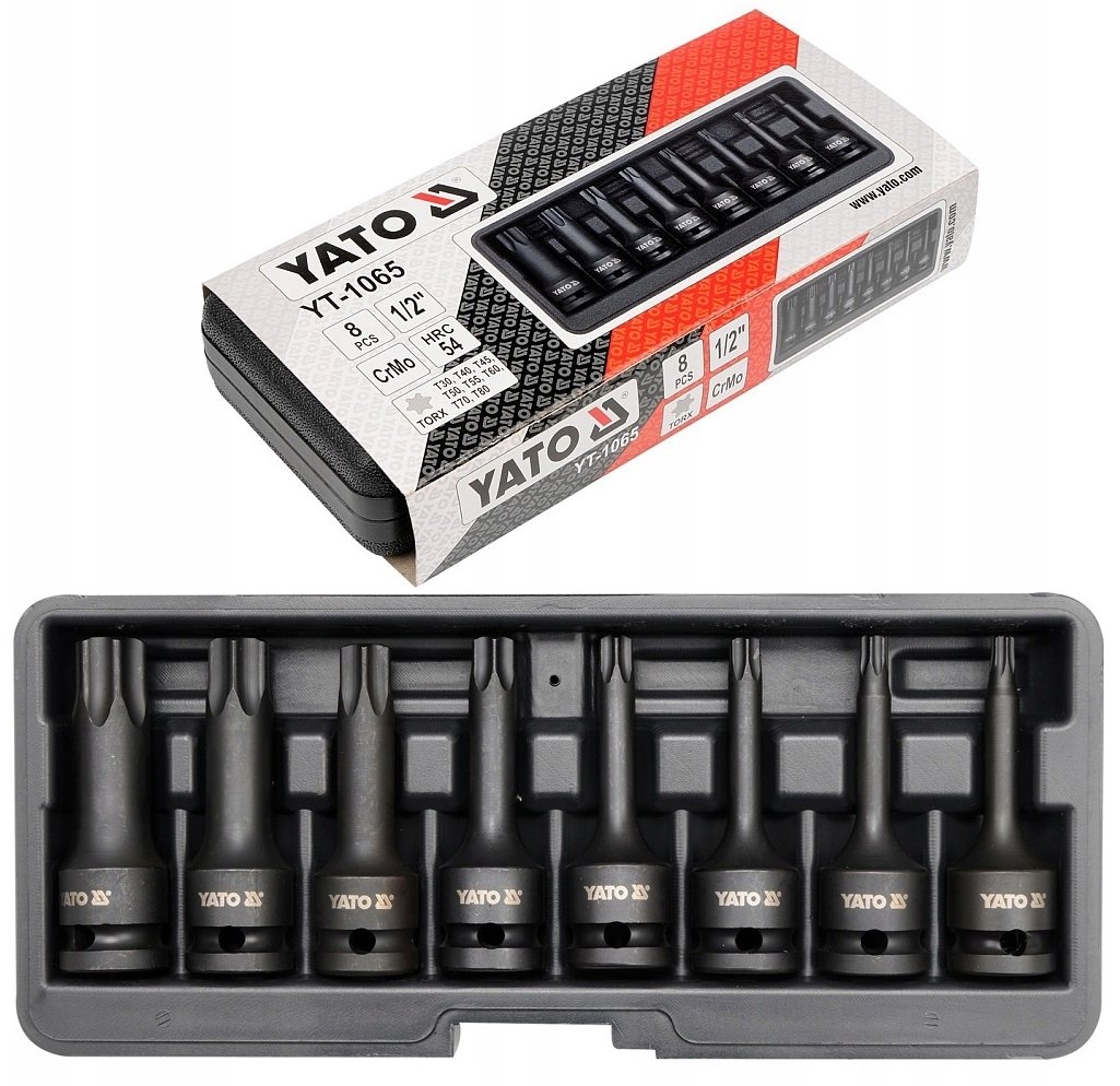 Klucze torx udarowe YATO 1065, 8 sztuk