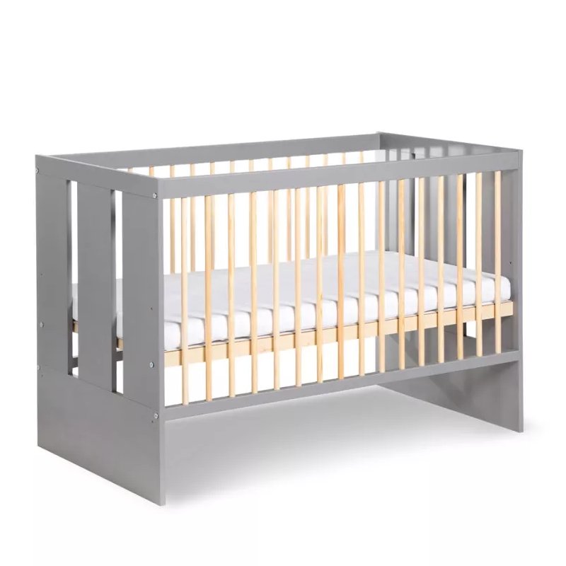 MARINI KLUPŚ Łóżeczko PAULA grafit-sosna 120x60