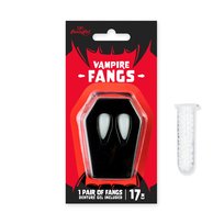 Kły wampira Halloween sztuczne na klej średnie