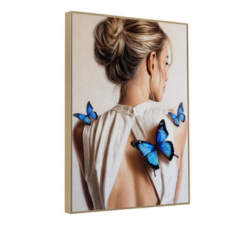 KNOR WALL ART Obraz 70X100 cm w głębokiej ramie -Niebieskie Motyle- - Knor