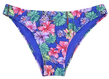 Kobaltowe majtki od stroju kąpielowego dla kobiet, w kwiatowy wzór - sarcia.eu