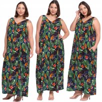 Kobieca Długa Sukienka Damska Maxi Letnia Luźnym Krój Wiskozowa Moraj 3Xl Patt 2