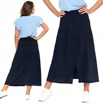 Kobieca Spódnica Damska Midi Zwiewna Lato Moraj Xl Navy