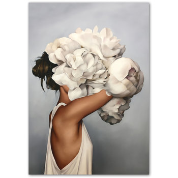 Kobieta w peoniach 2 , plakat 70x100 cm - DEKORAMA