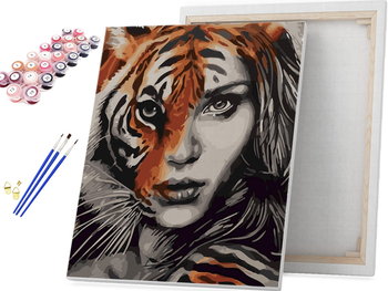 Kobieta z duszą tygrysa - Malowanie po numerach - Beliart