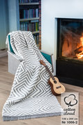 Koc bawełniany akrylowy 150x200 1008/2 zygzak szary narzuta pled - Unia