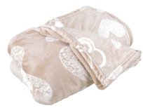 Koc Beżowy W Serca Pled Narzuta 150X200 Cm