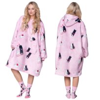 KOC BLUZA Oversize Ciepła Gruba KOCOBLUZA 2w1 XXL KOTY+SKARPETKI Futrzak [KB-S12]