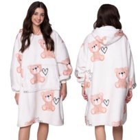 KOC BLUZA Oversize Ciepła Gruba KOCOBLUZA 2w1 XXL MISIE Futrzak [KB-W23]