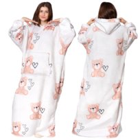 KOC BLUZA Oversize Ciepła Gruba KOCOBLUZA 2w1 XXL MISIE Futrzak [KB-XL16]