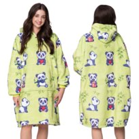 KOC BLUZA Oversize Ciepła Gruba KOCOBLUZA 2w1 XXL PANDY Futrzak [KB-W22]