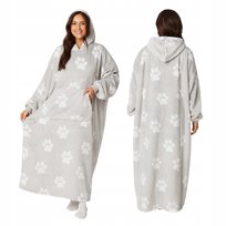 KOC BLUZA Oversize Gruba KOCOBLUZA 2w1 XXL DŁUGA ŁAPKI Futrzak Bluzo Koc