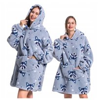 KOC BLUZA Oversize Kocobluza Cieplutka 2w1 Szop Pracz Szopek Długa Kocyk