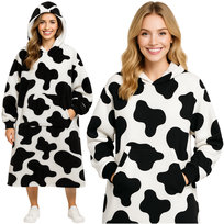 Koc Bluza Oversize Ruhhy z Kapturem Ciepła Gruba Duża Futrzak Długa XXL