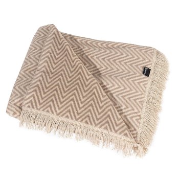 Koc Cosy Home 150x200cm Beige Chevron, 150x200 cm - Dekoria