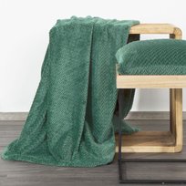 Koc Design91 ciemny zielony 170x210 wzór jodełka Cindy3