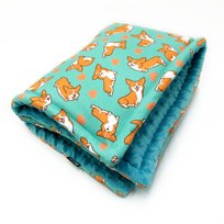 Koc dla psa Welsh Corgi Psiakrew- mata, pled polar Minky -75x125 cm