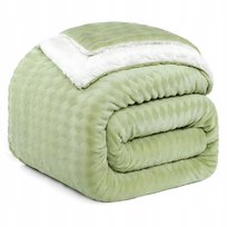 Koc Dwustronny 160X200 Baranek Mikrofibra Sherpa Narzuta Na Łóżko 470Gsm