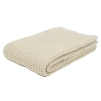 Koc dziany emma 130x170 beż wyroby rehabilitacyjne z dzianin wełnianych klasa i, reguła 1 pościelowe wyroby rozgrzewające - Koc