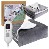 Koc elektryczny Grzewczy GRUBY DUŻY 180x160 Energooszczędny Ciepły + Pilot LCD