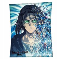 Koc Flanelowy Attack on Titan Anime Miękki z Erenem dla Fana Mangi