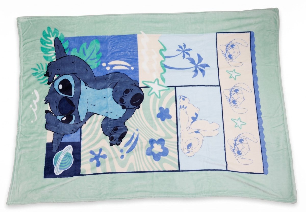 Koc flanelowy Disney Stitch 110x150 cm – miękki mikropolar