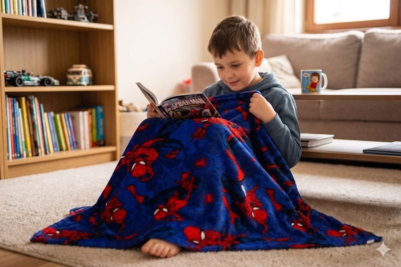 Koc flanelowy Spider-Man 110x150 cm – miękki i lekki koc dla chłopca