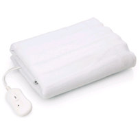 Koc grzejący z pilotem mata elektryczna jednoosobowa 80 x 150 cm biała