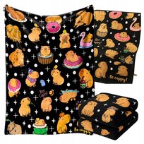 Koc Kocyk Kapibara Zimowy Ciepły Polarowy Capybara Narzuta 130x150 SkibiStore