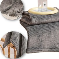 Koc Mikrofibra Pluszowy Drobna Kratka Pled Willy 200x220 Grafitowy