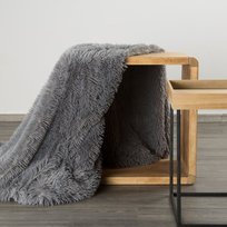 Koc Narzuta 170X210 Tiffany 1 szary włochacz pled D91